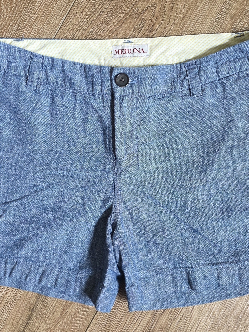 Merona Chambray Blue Flat-Front Women’s Shorts